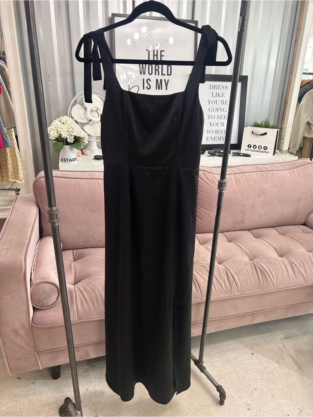 Priv - Black Satin Dress NWT Small
